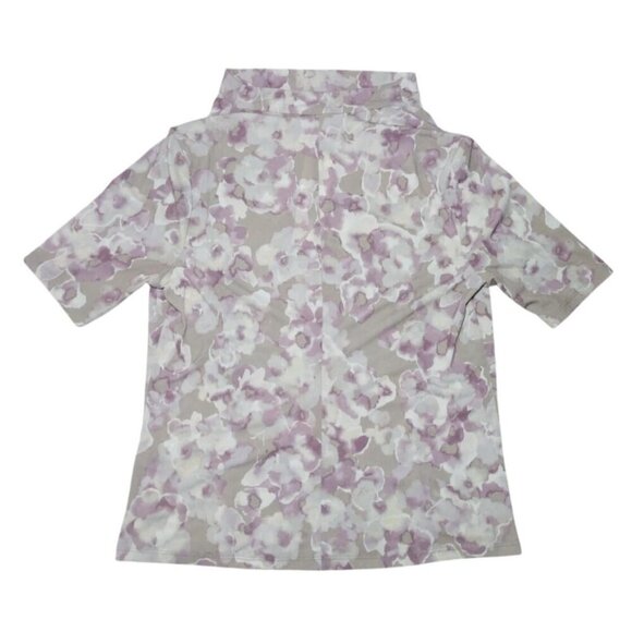 Calvin Klein Womens Floral Short Sleeve Top Polyester/Spandex Blend, Size S, NWT - Picture 4 of 8